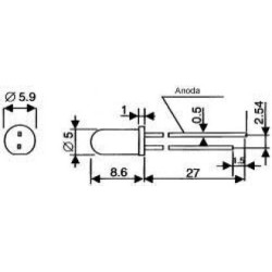 Dioda LED 5mm niebieska L-53MBC-Podzespoły Elektroniczne