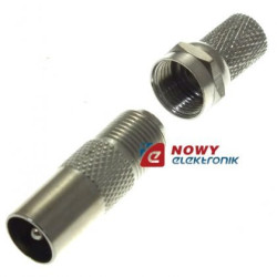 Wtyk TV/gn.F + wtyk F (blister) przejście-Podzespoły Elektroniczne