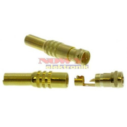 Wtyk F RG6 złoty z odgiętką-Podzespoły Elektroniczne