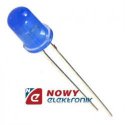 Dioda LED 5mm niebieska matowa Uf-3,3V If-20mA kąt-60°jasn.400 dł.F-465-Podzespoły Elektroniczne