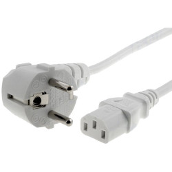 Kabel zasil. PC 1,8m komp. biały OMY3x0,75 10A 250V-Elektryka