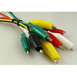 Zestaw krokodylków 28mm 5szt z przewodami kpl.-Podzespoły Elektroniczne