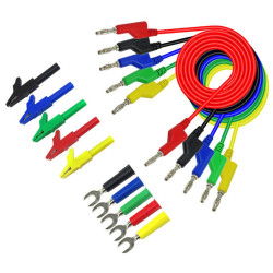 Kable pomiarowe zestaw NR19   HQ 1m 5szt przewody banan 1000V 15A-Mierniki i Multimetry