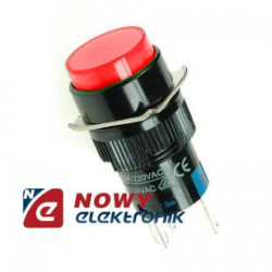 Przełącznik LAS1AY11ZR 24V ON-ON 16mm czerwony bistabilny 5A/230V-Podzespoły Elektroniczne