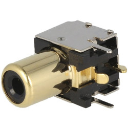 Gniazdo RCA do druku kątowe zło. czarne 90° ekran. 1xrca-Podzespoły Elektroniczne