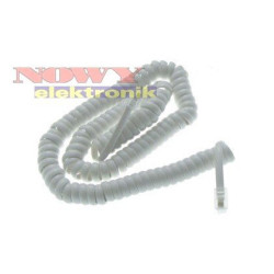 Kabel telef. spiralny 3.6m biały-Kable i Przyłącza RTV i PC