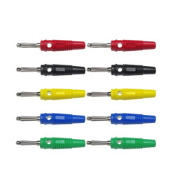 Wtyk banan zestaw 10szt 4mm pomiarowy 5 kolorów-Podzespoły Elektroniczne