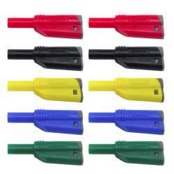 Wtyk banan zestaw 10szt 5 kolor z gniazdem banan 2w1 rozgałeźne-Podzespoły Elektroniczne