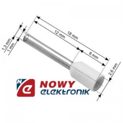 Tulejka kabl.biała 0.50mm L12mm IZOL.-Przewody i Druty w metrażu