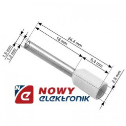 Tulejka kabl.biała 0.75mm L18mm IZOL.-Przewody i Druty w metrażu