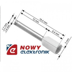 Tulejka kabl.biała 1.00mm L-6mm IZOL.  biała,czerw.-Przewody i Druty w metrażu