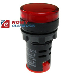 Kontrolka LED 12V czerwona 22mm DC  AD16-Podzespoły Elektroniczne
