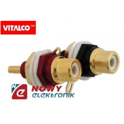 Gniazdo RCA montaż. złote RG39 czarny/czerwony VITALCO-Podzespoły Elektroniczne