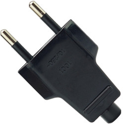 Wtyk Sieciowy płaski 230V czarny na kabel-Elektryka