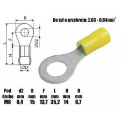 Konektor oczkowy OKY8 izol.M8-Podzespoły Elektroniczne