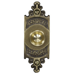 Przycisk dzwonkowy mosiężny z s. z szyldem podłużny PDM-232 ZAMEL 1A 50V-Dzwonki