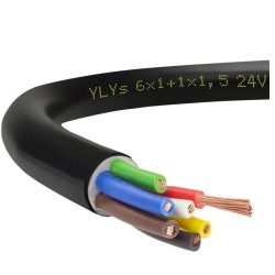 Przewód YLYs 6x1+1,5mm 12V/24V samochodowy kabel do przyczepy lawety-Przewody i Druty w metrażu
