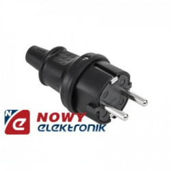 Wtyk typu niem. 16A/230V IP44 okrągły (gumowy czarny)2237-Elektryka