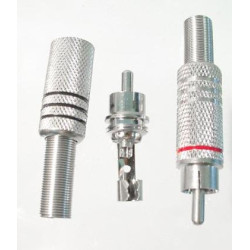 Wtyk RCA metal na kabel nikiel trzy paski-Podzespoły Elektroniczne