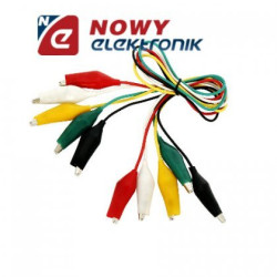 Zestaw krokodylków 32mm 5szt z przewodami kpl.-Podzespoły Elektroniczne