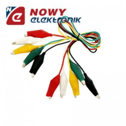 Zestaw krokodylków 44mm 5szt z przewodami kpl.-Podzespoły Elektroniczne