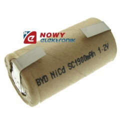 Akumulator do pakietu BYDSC1,9ZB z blaszk.1,2V 1900mAh NiCd 22x42(23x43)-Akumulatory i Ładowarki