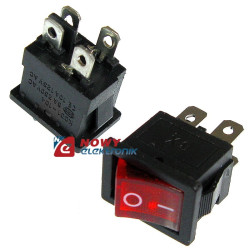 Przełącznik podświetlany mały 230V  czerwony-Podzespoły Elektroniczne