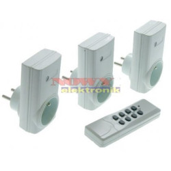 Gniazdo sieciowe x3 sterowane pilotem  bezprzewodowe-Dom i Ogród