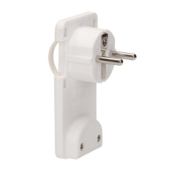 Wtyk Siec. przyścienny płaski Bi Biały z uziemieniem  Uni-Schuko-Elektryka