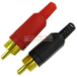 Wtyk RCA plastik złoty-Podzespoły Elektroniczne