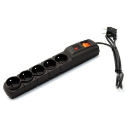 Filtr komp ACAR F5 1,5m czarny Listwa zasilająca przeciwprzepięciowa-Elektryka