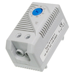 Termostat NO do Szafy Rack 230V 0-60st. do wentylatorów na szyne TH35 zamykający-Sterowniki i Czujniki Przemysłowe