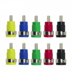Gniazdo banan zestaw 10szt 4mm labolatoryjne 5 kolorów przykręcane-Podzespoły Elektroniczne