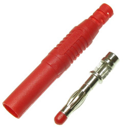 Wtyk Banan 19A izol. 4mm WB5-R czerwony WB503 1000V-Podzespoły Elektroniczne
