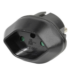 Adapter podr.wt.PL-gn.Szwajcaria Przejściówka czarna VIVANCO-Elektryka