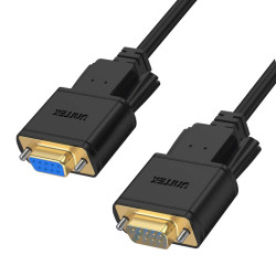Kabel DB9 RS232 Wt./Gn.  1,5m UNITEK Pro, Przedłużacz RS232 Y-C706ABK-Kable i Przyłącza RTV i PC