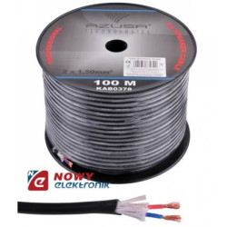 Przewód głośnikowy 2x1,5mm Okrągły + bawełna 7mm miedź CU /AZUSA/-Przewody i Druty w metrażu