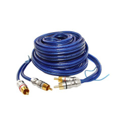 Kabel 2xRCA 5m Z przewodem sterującym do wzmacniacza Car Audio-Kable i Przyłącza RTV i PC