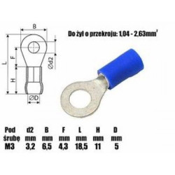 Konektor oczkowy OKB3   M3-Podzespoły Elektroniczne