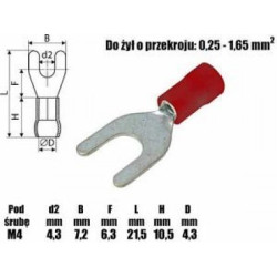 Konektor widełkowy KWR-4 M4-Podzespoły Elektroniczne