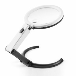Lupa stołowa z podświetl. 12 LED 138mm 1,8x 25mm 5x składana, z zasilaczem-Narzędzia Warsztatowe i Wyposażenie