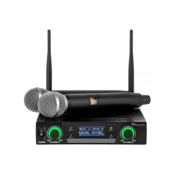 Mikrofon bezprzew. UHF JU-822 AZUSA dwukanałowy-Naglosnienie i Estrada
