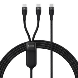 Kabel USB-C/2xUSB-C 1,5m BASEUS Podwójny 100W, Czarny, Flash Series II-Kable i Przyłącza RTV i PC