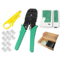 Zestaw RJ45 tester + zaciskarka 4 elementy-Narzędzia Warsztatowe i Wyposażenie