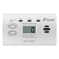Czujnik tlenku węgla K7DCO LCD (10lat) KIDDE bateryjny czadu sygn.85dB