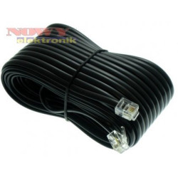 Kabel telefoniczny 15m Czarny Linia-Aparat-Kable i Przyłącza RTV i PC