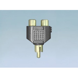 Przejście Wt.RCA/2xGn.RCA Gold Rozgałęźnik, adapter RCA-Podzespoły Elektroniczne