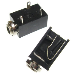 Gniazdo Jack 3,5mm mono GS 2-3 przykręcane do obudowy, z wyłącznikiem-Podzespoły Elektroniczne