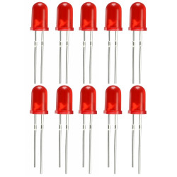 Dioda LED 5mm Czerwona 10 Sztuk Zestaw-Podzespoły Elektroniczne