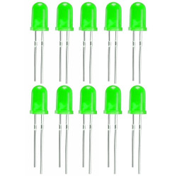 Dioda LED 5mm Zielona 10 Sztuk Zestaw-Podzespoły Elektroniczne